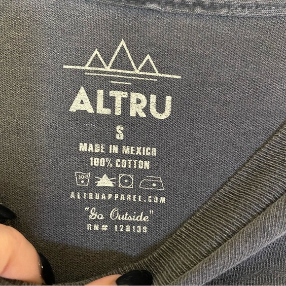 Altru Black Tee with Orange Mushroom Design - Picture 6 of 6